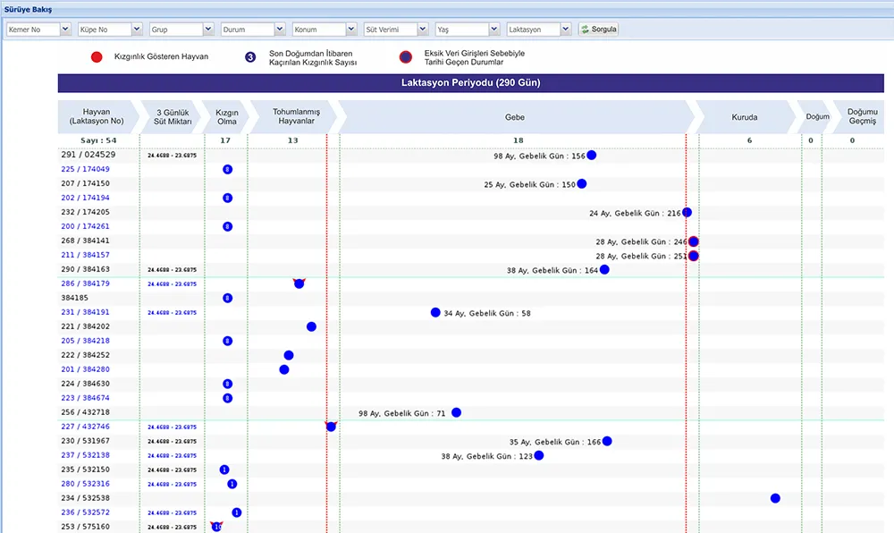 İnek Gebelik Takip Sistemi Web Ekran Görüntüsü 3