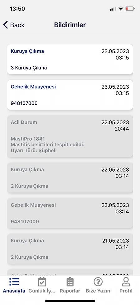 İnek Sağlık Program Mobil Ekran Görüntüleri 10